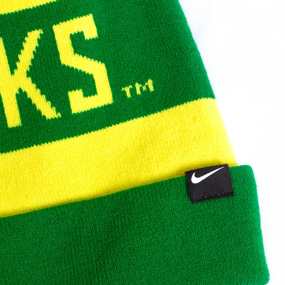 Fighting Duck, Nike, Green, Beanie, Acrylic, Accessories, Unisex, Peak, Pom, Hat, 799512